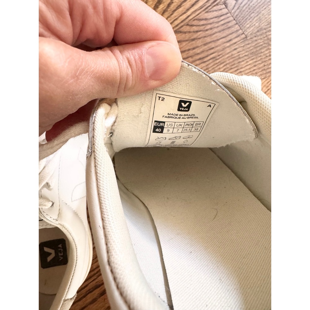 VEJA Esplar White Leather Low Top Sneakers Womens Size 9 EUR 40 Minimalist - Picture 7 of 7